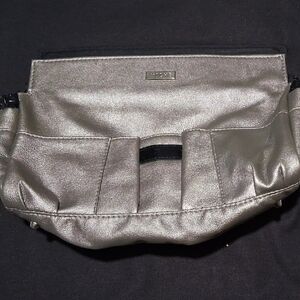 Miche Silver Clutch with Ruched Metallic Finish Shell